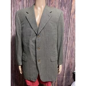 Canali 44 | 56R Italy Made Checkered Silk Wool Suit Jacket Blazer